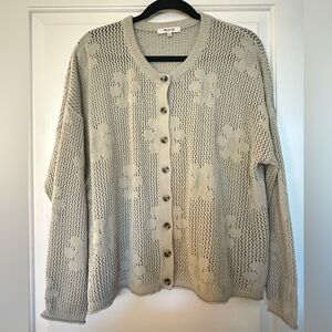 Madewell floral open stitch cardigan